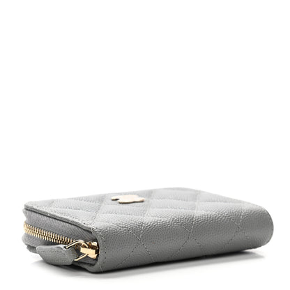 Chanel Caviar Quilted Zip Coin Purse Grey 4 of 9