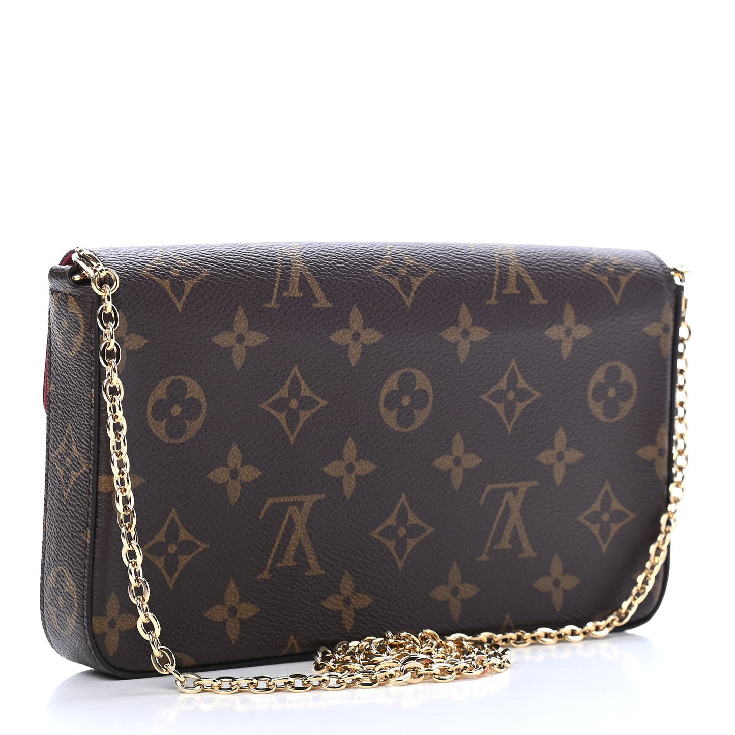 Monogram Pochette Felicie Chain Wallet Fuchsia