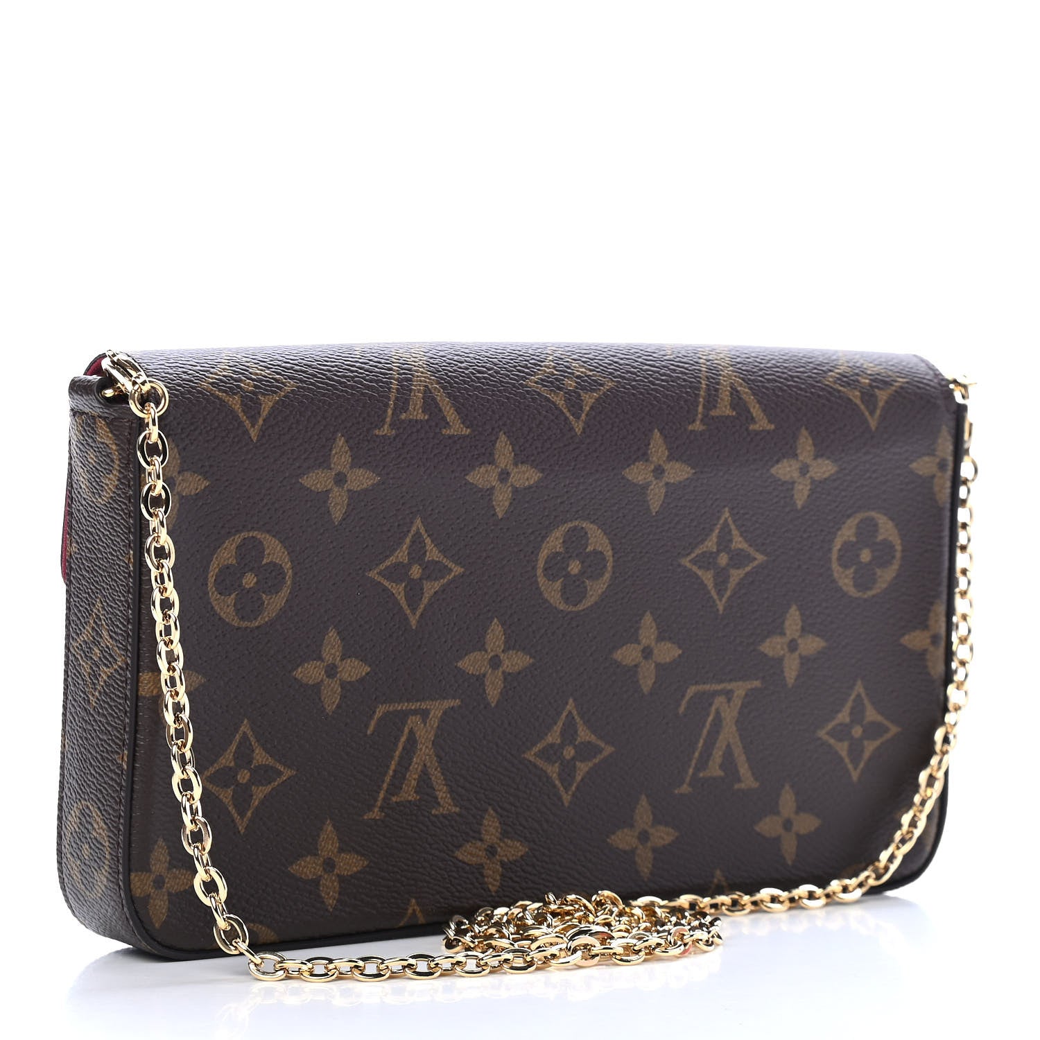 Louis Vuitton Monogram Pochette Felicie Chain Wallet Fuchsia 4 of 10