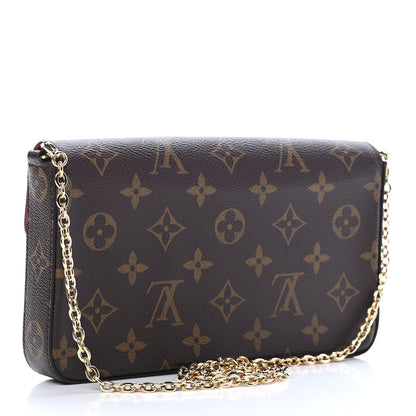 Louis Vuitton Monogram Pochette Felicie Chain Wallet Fuchsia 4 of 10