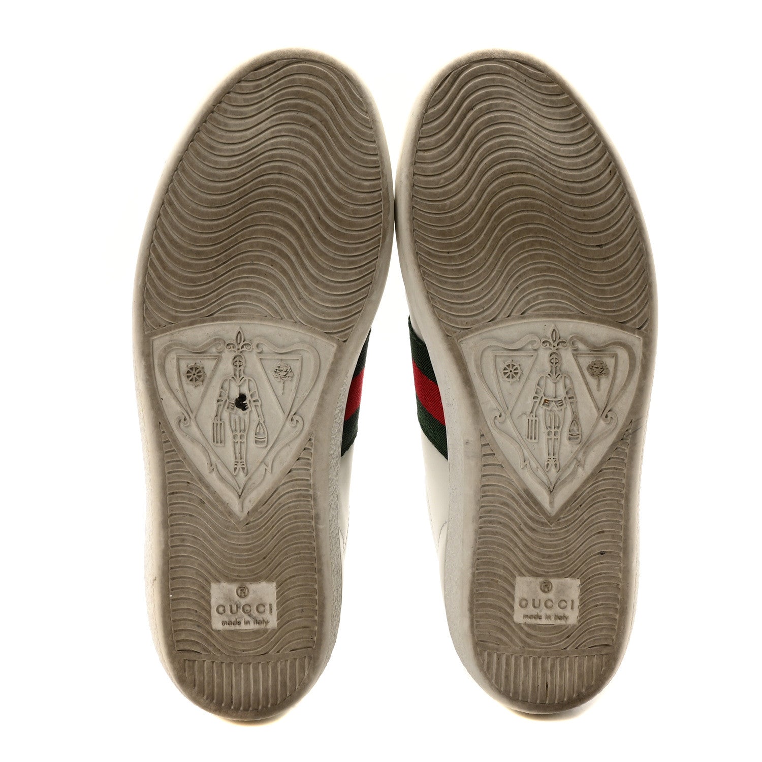 Gucci Calfskin Crocodile Web Womens Ace Sneakers 35 White Green 6 of 9