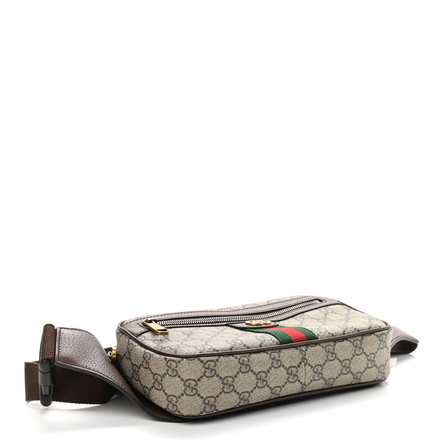 Gucci Soft GG Supreme Monogram Medium Ophidia Belt Bag Dark Brown 3 of 9