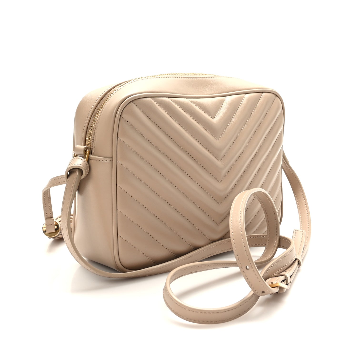 Calfskin Matelasse Monogram Lou Camera Bag Dark Beige