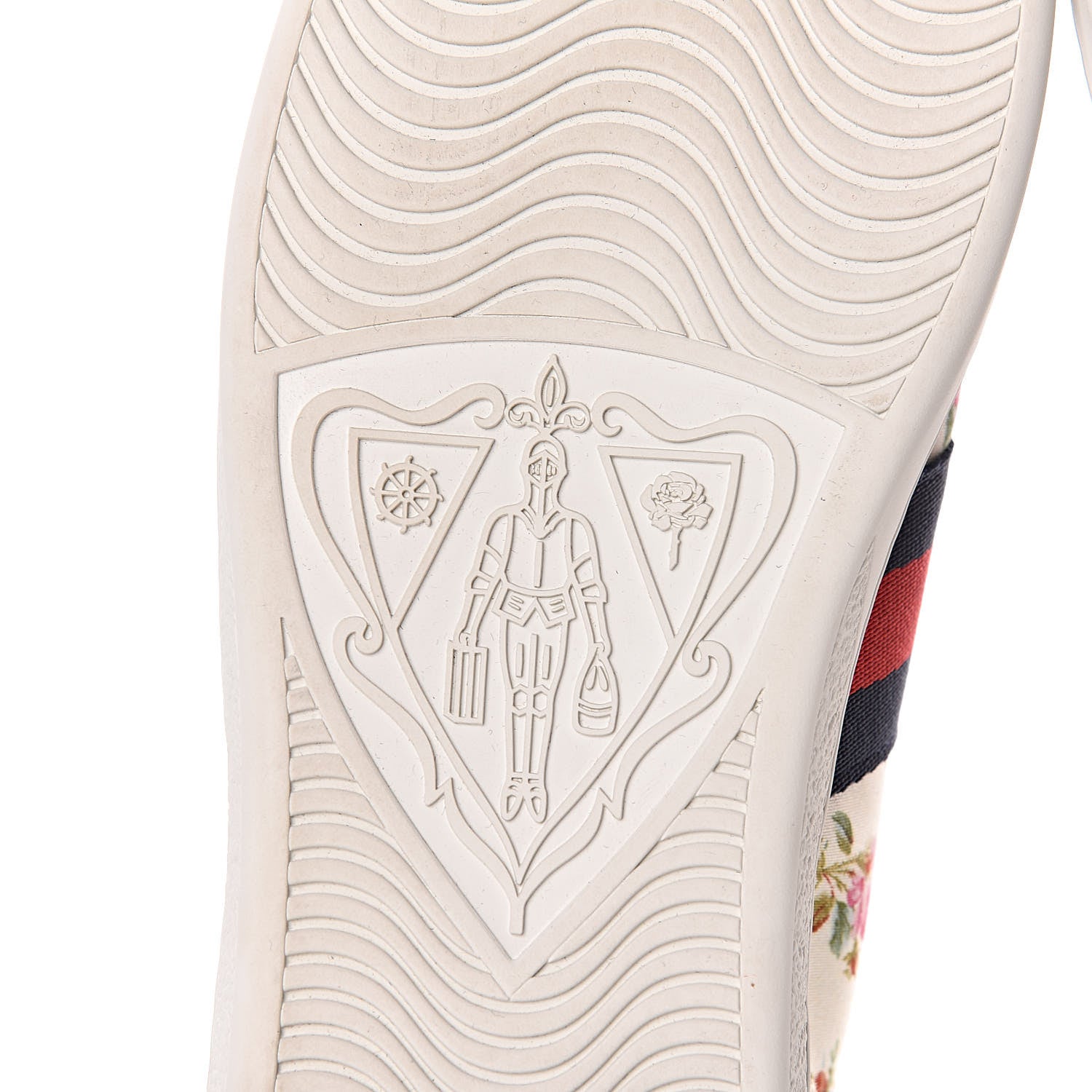 Gucci Calfskin Web Rose Print Bee Embroidered Womens Ace Sneakers 39.5 White 6 of 10