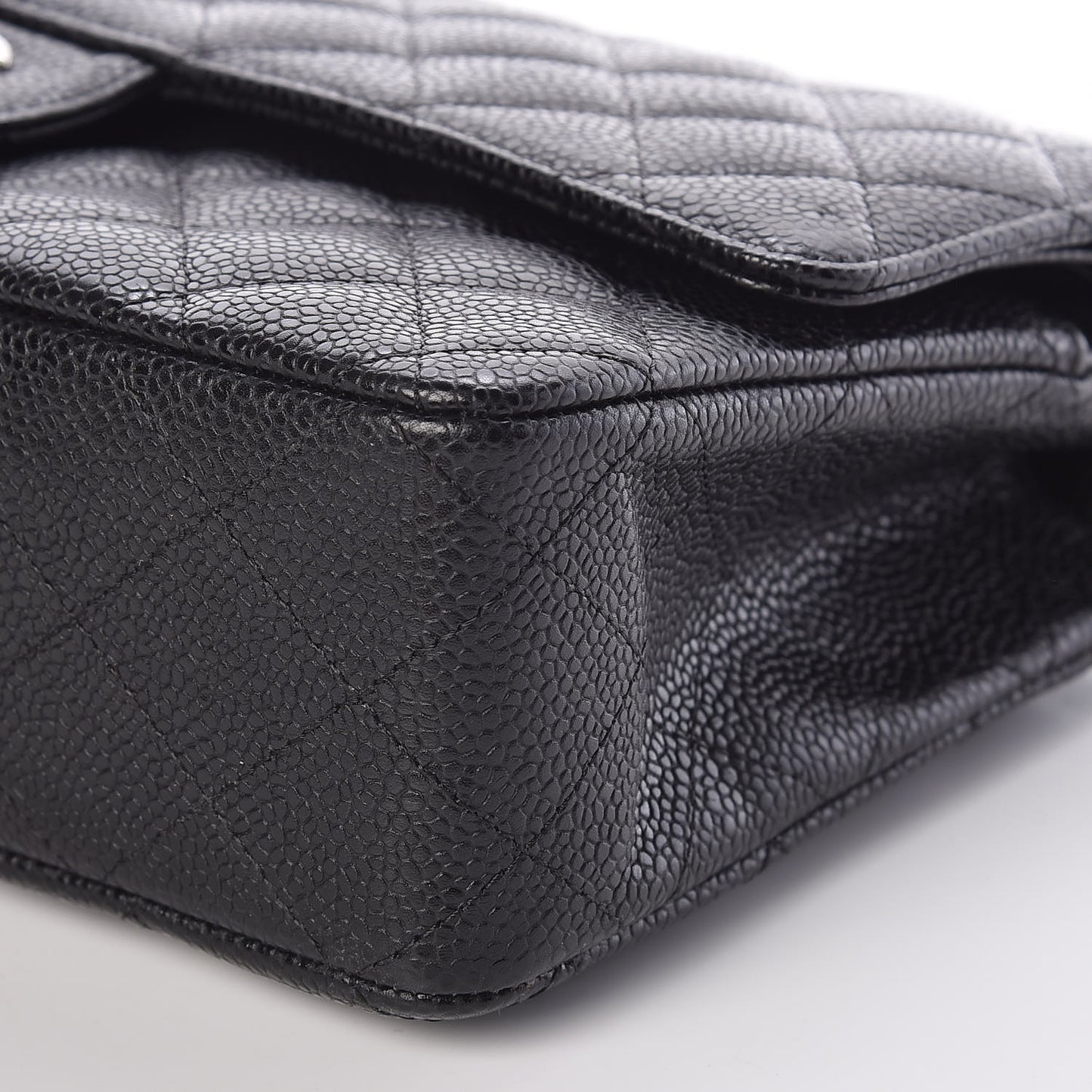 Caviar Quilted Medium Double Flap Black
