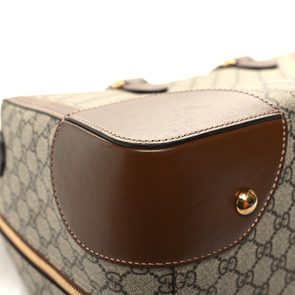 Gucci GG Supreme Monogram Azalea Calfskin Retro Interlocking G Duffle Bag Beige Ebony Brown Sugar 10 of 11