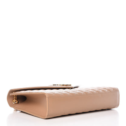 Saint Laurent Grain De Poudre Mixed Matelasse Large Triquilt Monogram Satchel Cork 4 of 10