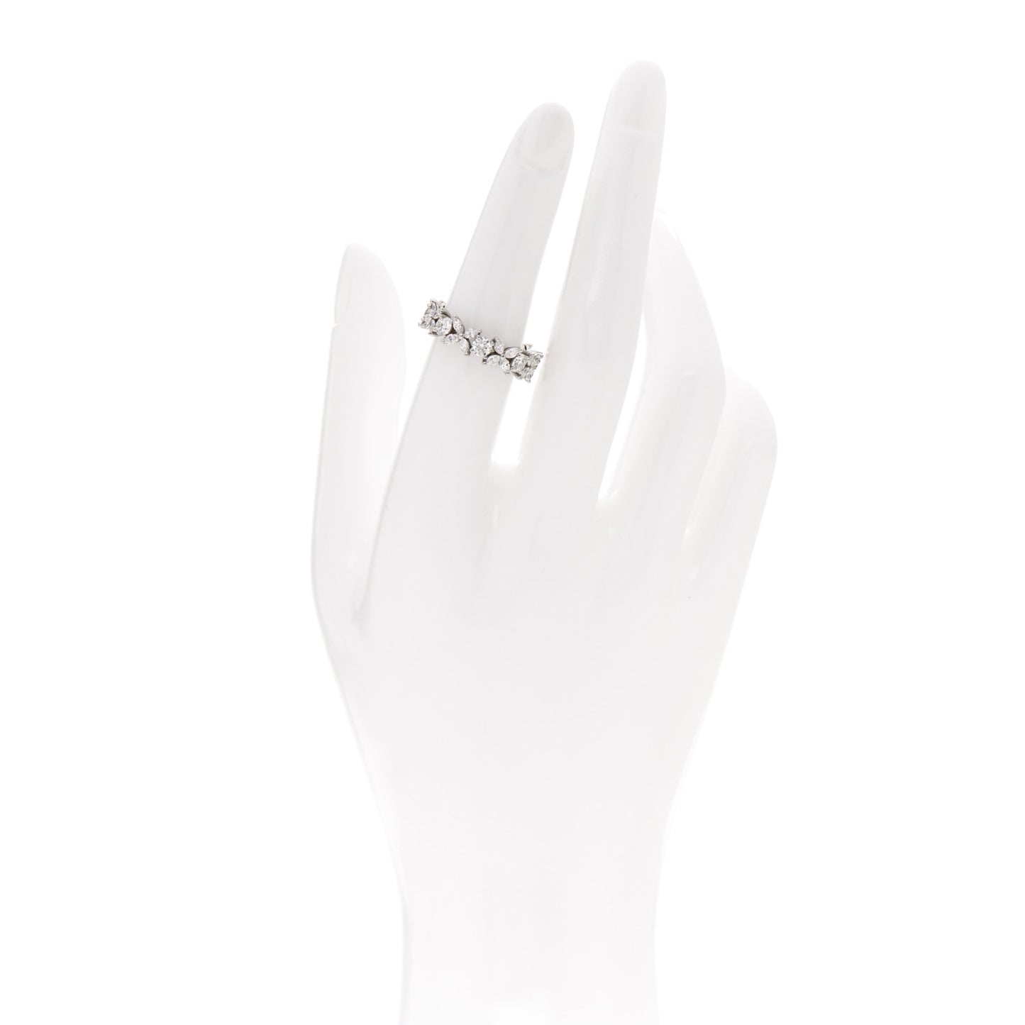 Platinum Diamond Victoria Alternating Band Ring 52 6