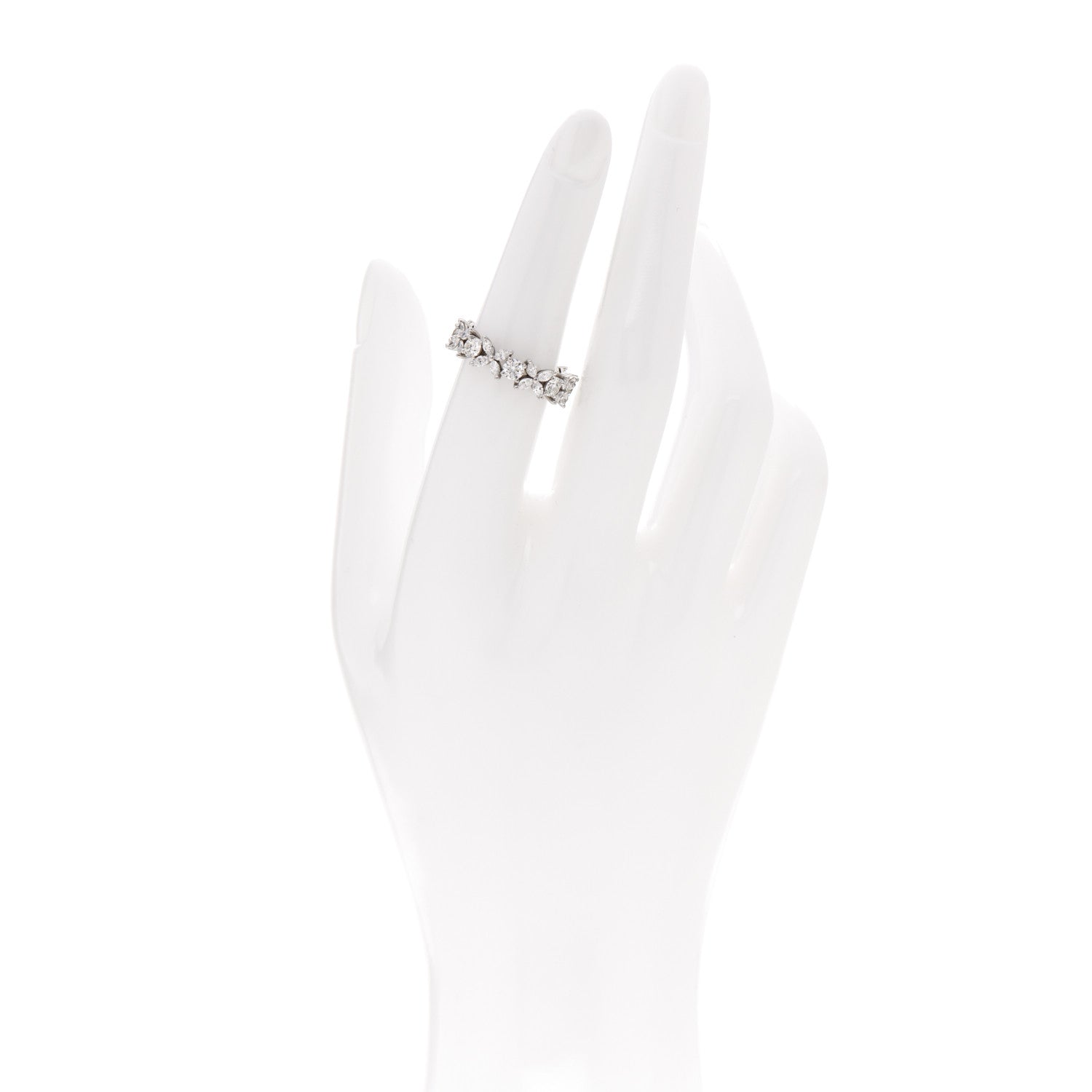 Tiffany Platinum Diamond Victoria Alternating Band Ring 52 6 2 of 4