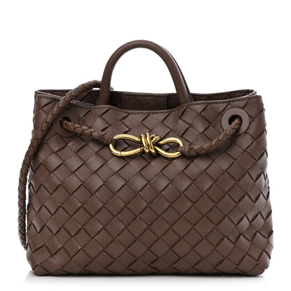 Bottega Veneta Nappa Intrecciato Small Andiamo Shoulder Bag Taupe Grey 1 of 12