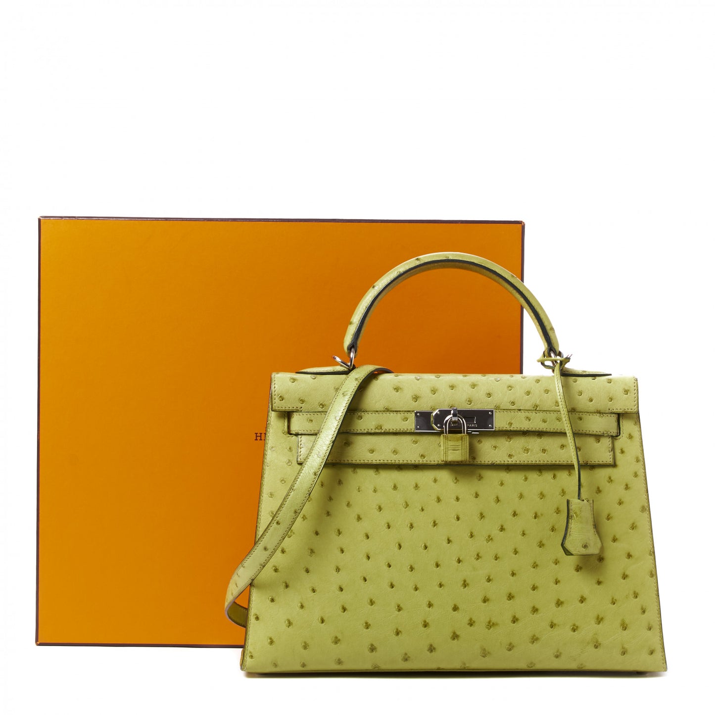 Ostrich Kelly Sellier 32 Vert Anis