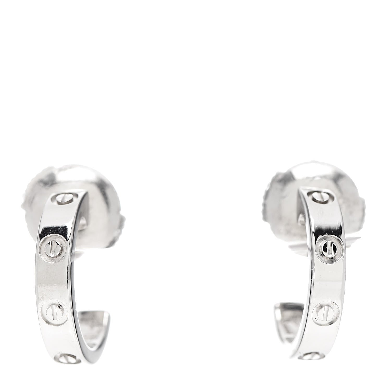 Cartier 18K White Gold Small LOVE Hoop Earrings 1 of 7