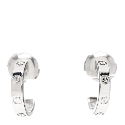 Cartier 18K White Gold Small LOVE Hoop Earrings 1 of 7