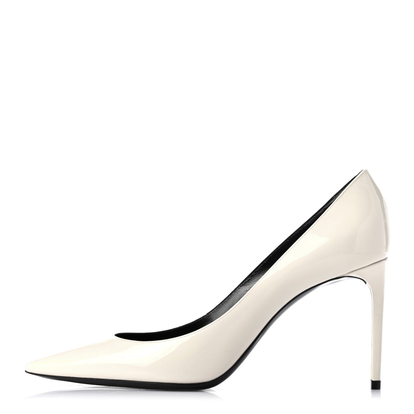 Patent Calfskin Zoe 85 Pumps 38 Chiffon Neutro