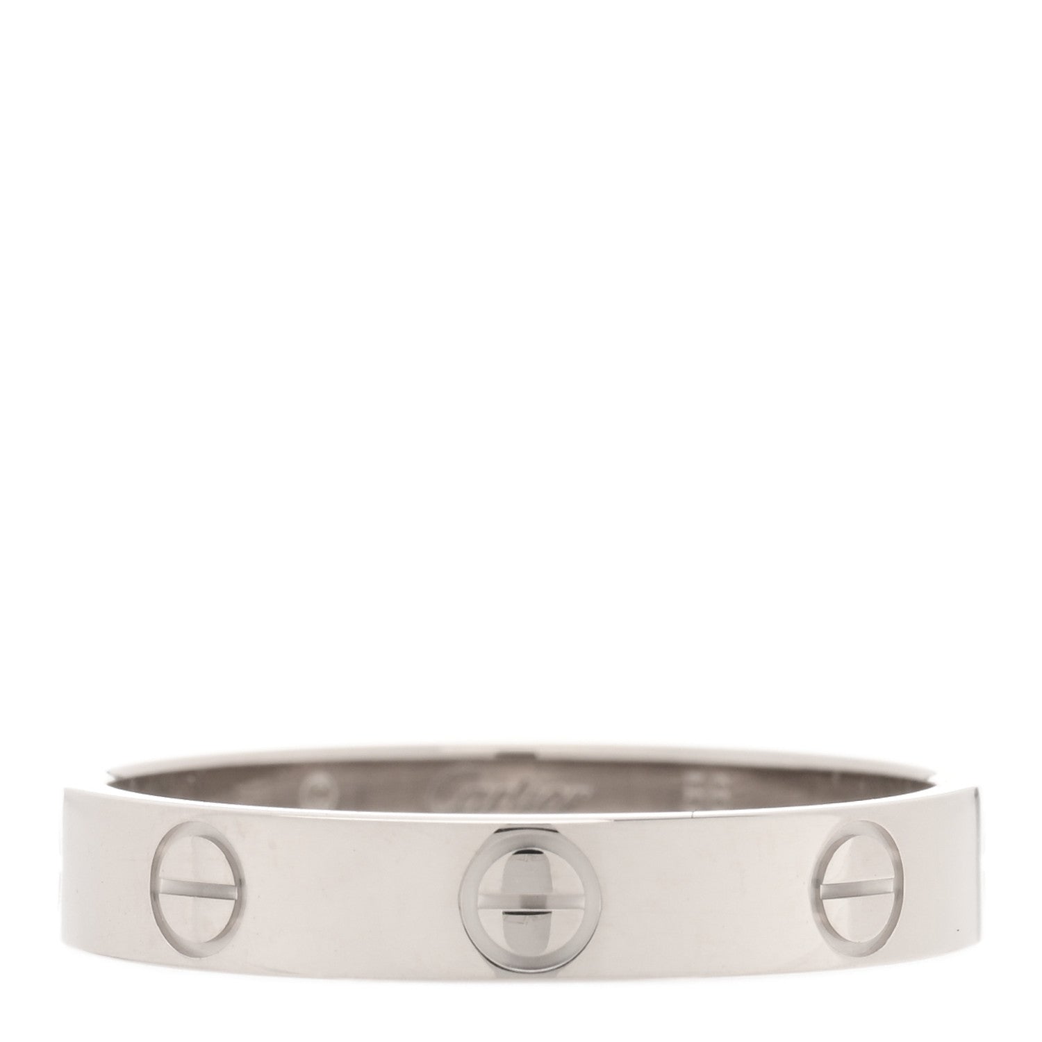 Cartier 18K White Gold 3.5mm LOVE Wedding Band Ring 56 7.5 1 of 5