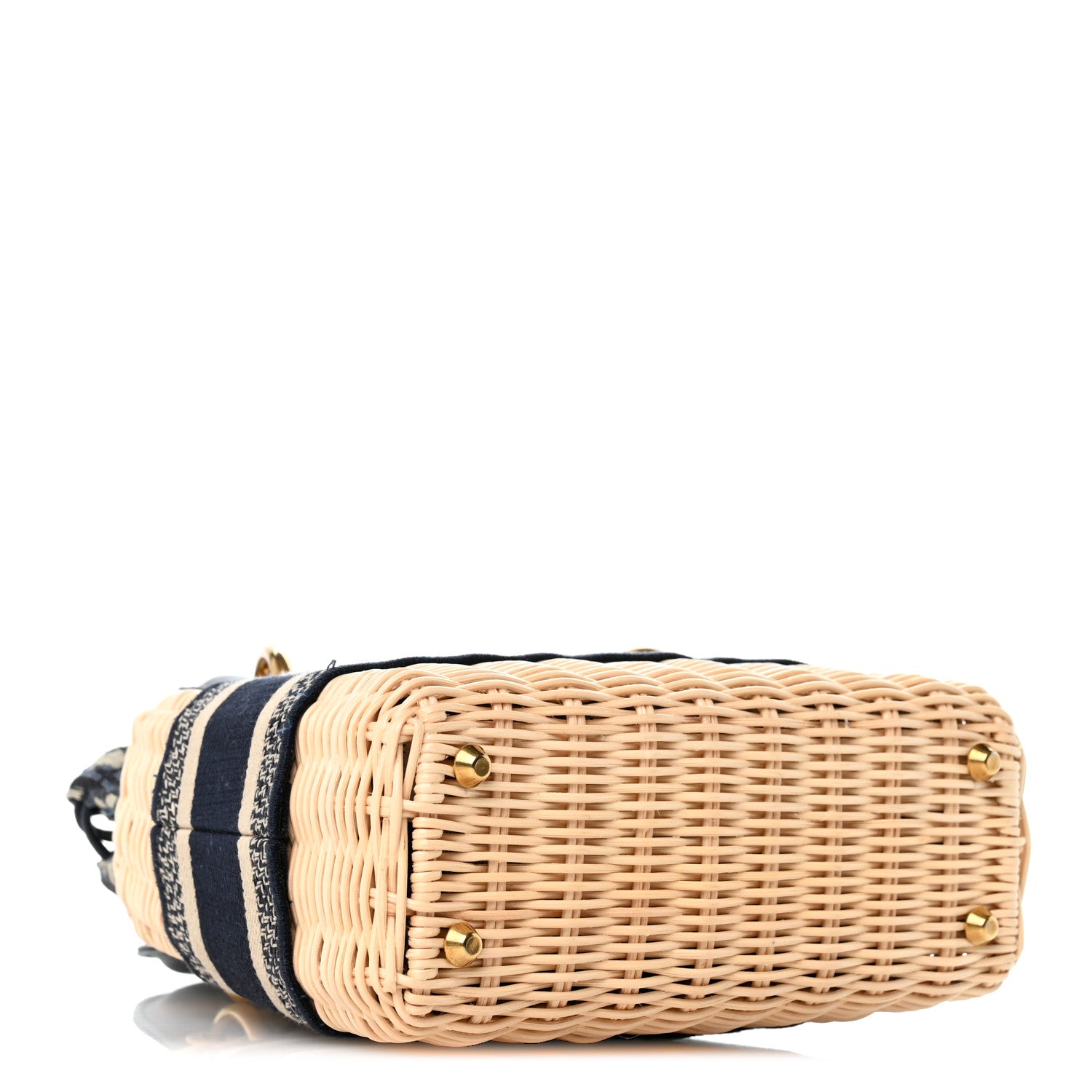 Christian Dior Wicker Oblique Mini Lady Dior Bag Blue 4 of 10