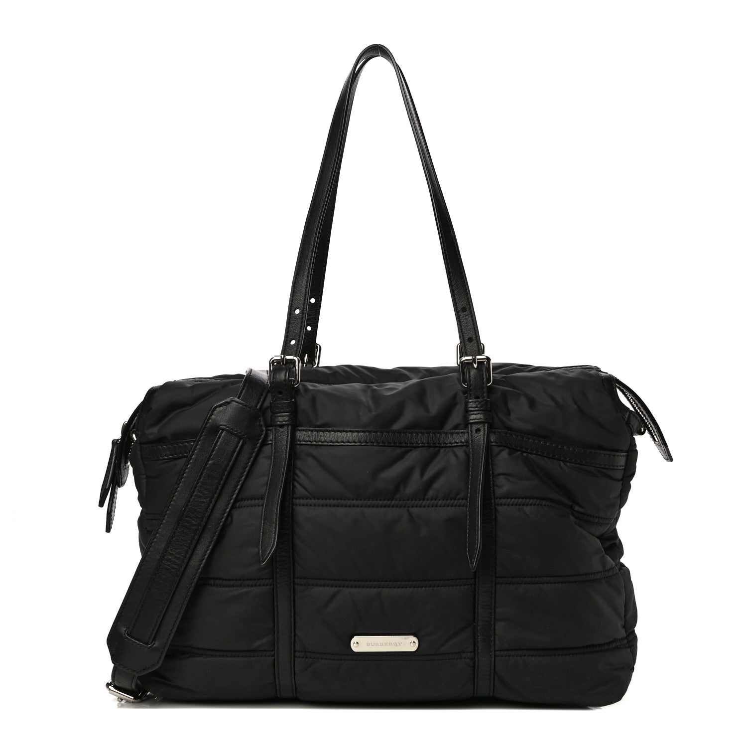 Burberry Nylon House Check Quilted Abbey Diaper Bag Black 2 of 12