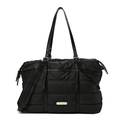 Burberry Nylon House Check Quilted Abbey Diaper Bag Black 2 of 12