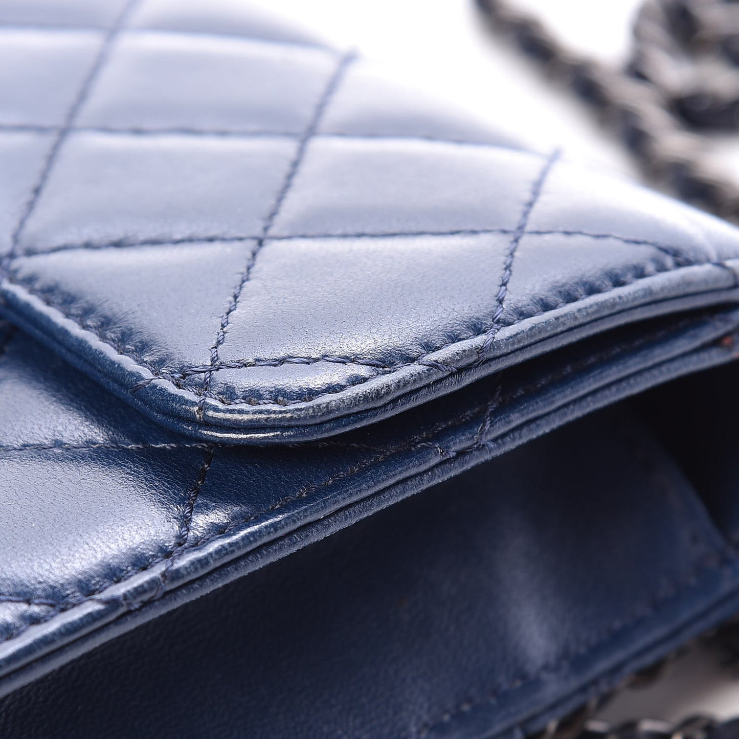 Lambskin Quilted Mini Crossing Times Flap Blue