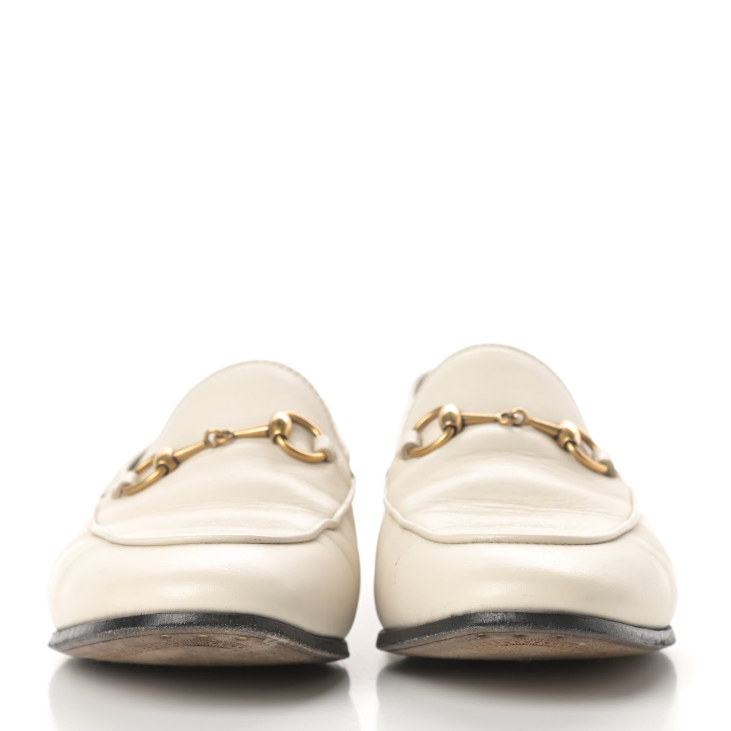 Gucci Lambskin Womens Brixton Horsebit Loafers 36.5 Mystic White 2 of 13