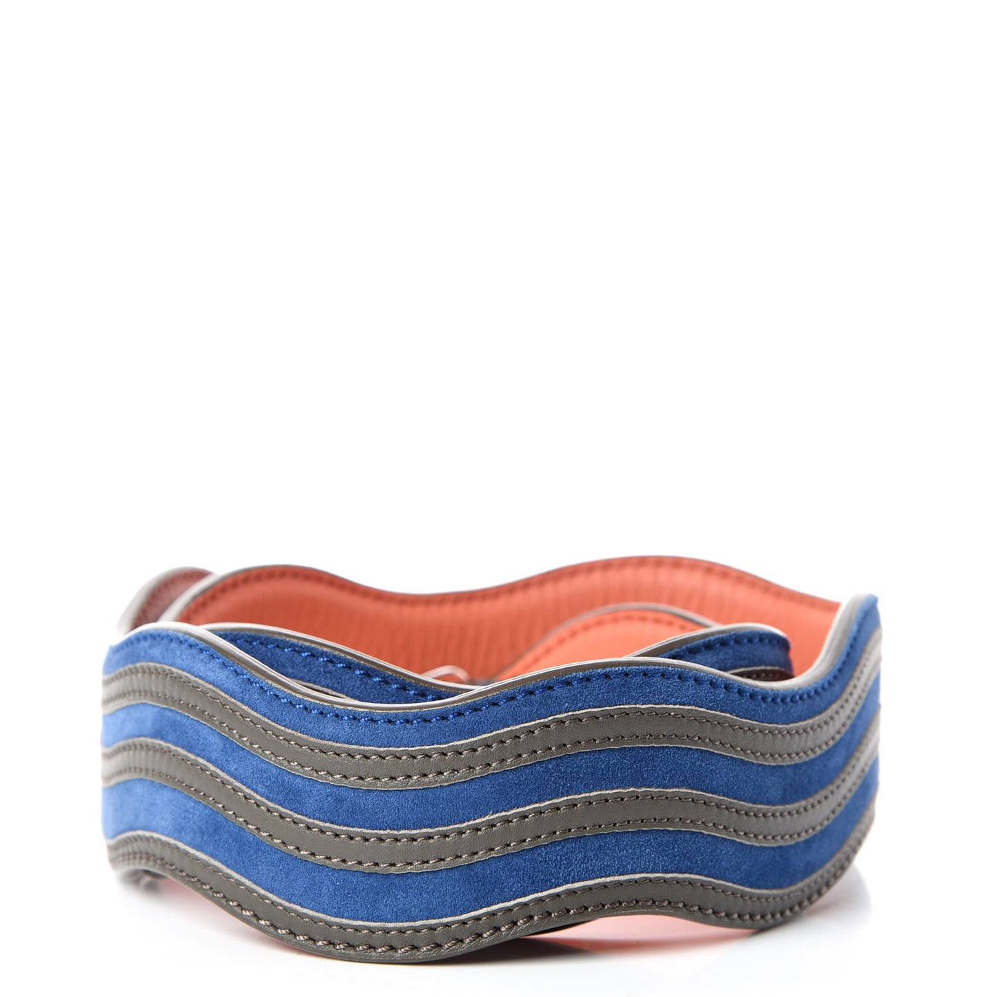Suede Calfskin Waves Strap You Blue