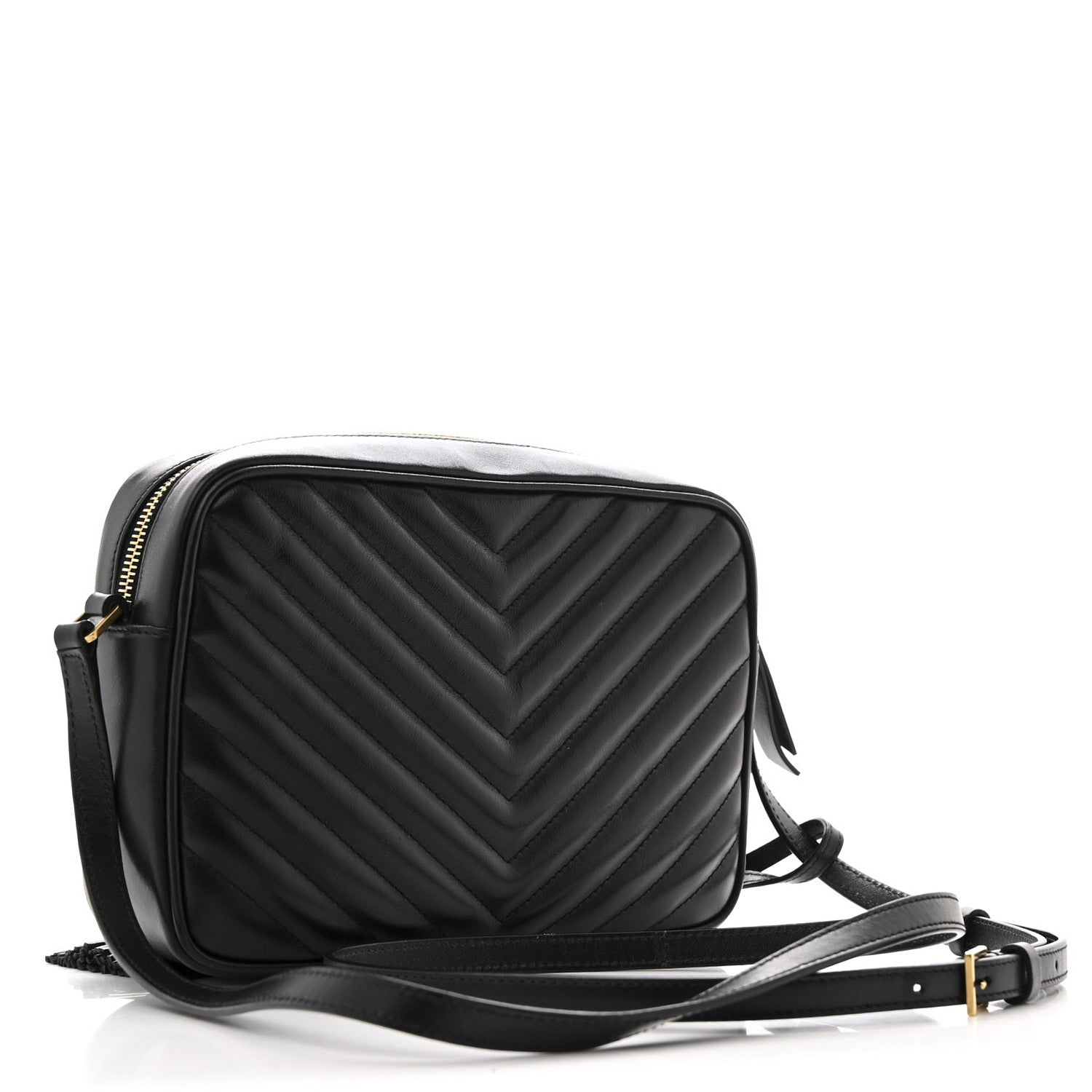 Saint Laurent Calfskin Matelasse Monogram Lou Camera Bag Black 3 of 12