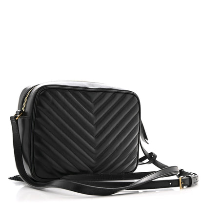 Saint Laurent Calfskin Matelasse Monogram Lou Camera Bag Black 3 of 12