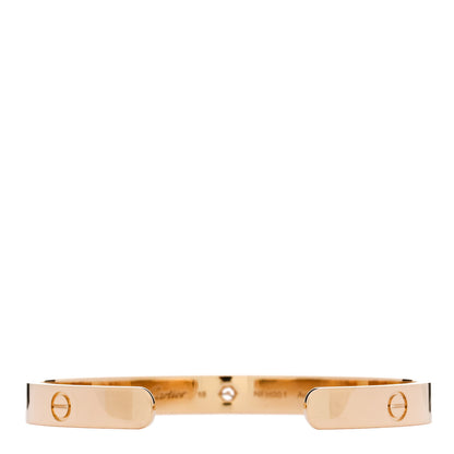 Cartier 18K Yellow Gold 1 Diamond LOVE Cuff Bracelet 18 2 of 4