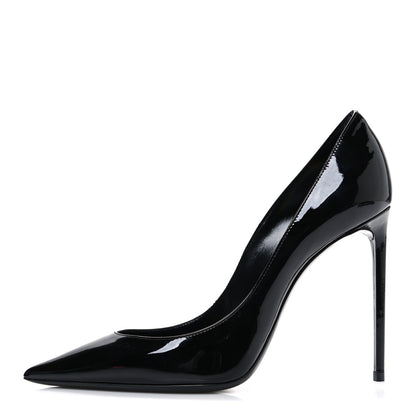 Saint Laurent Patent Calfskin Zoe 105 Pumps 38 Black 1 of 11