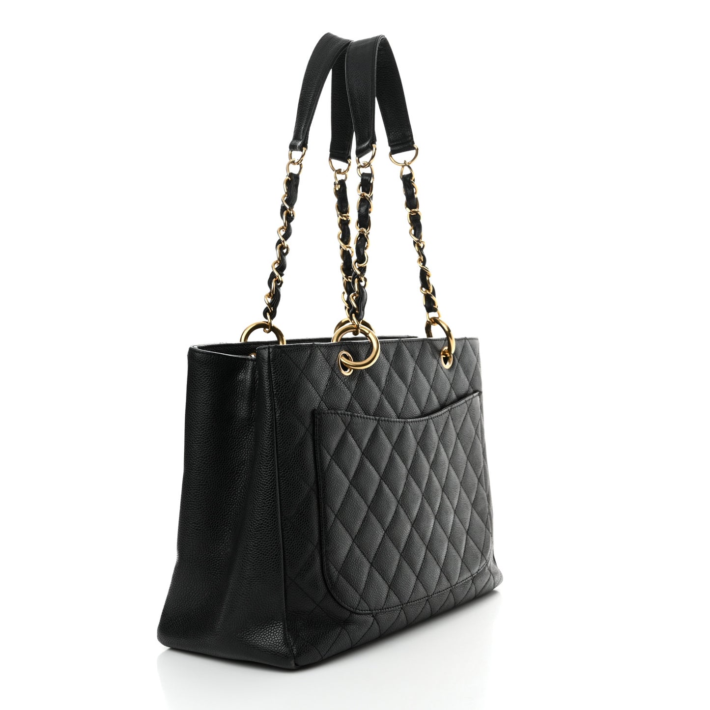 Caviar Quilted Grand Shopping Tote GST Black
