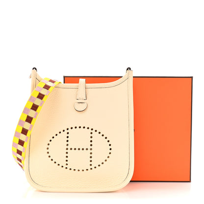 Hermes Taurillon Clemence Maxi Quadrille Evelyne TPM Nata Citron Rouge H Mauve Sylvestre 11 of 11