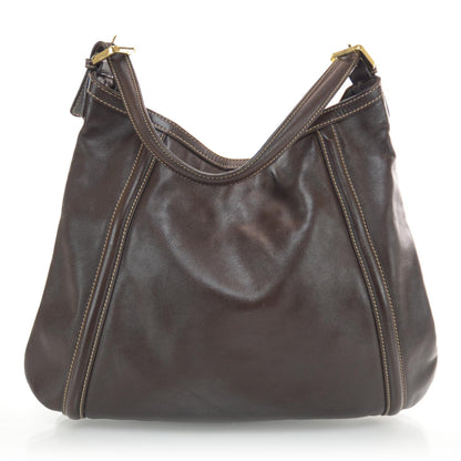 Gucci Leather Britt Tote Dark Brown 3 of 7