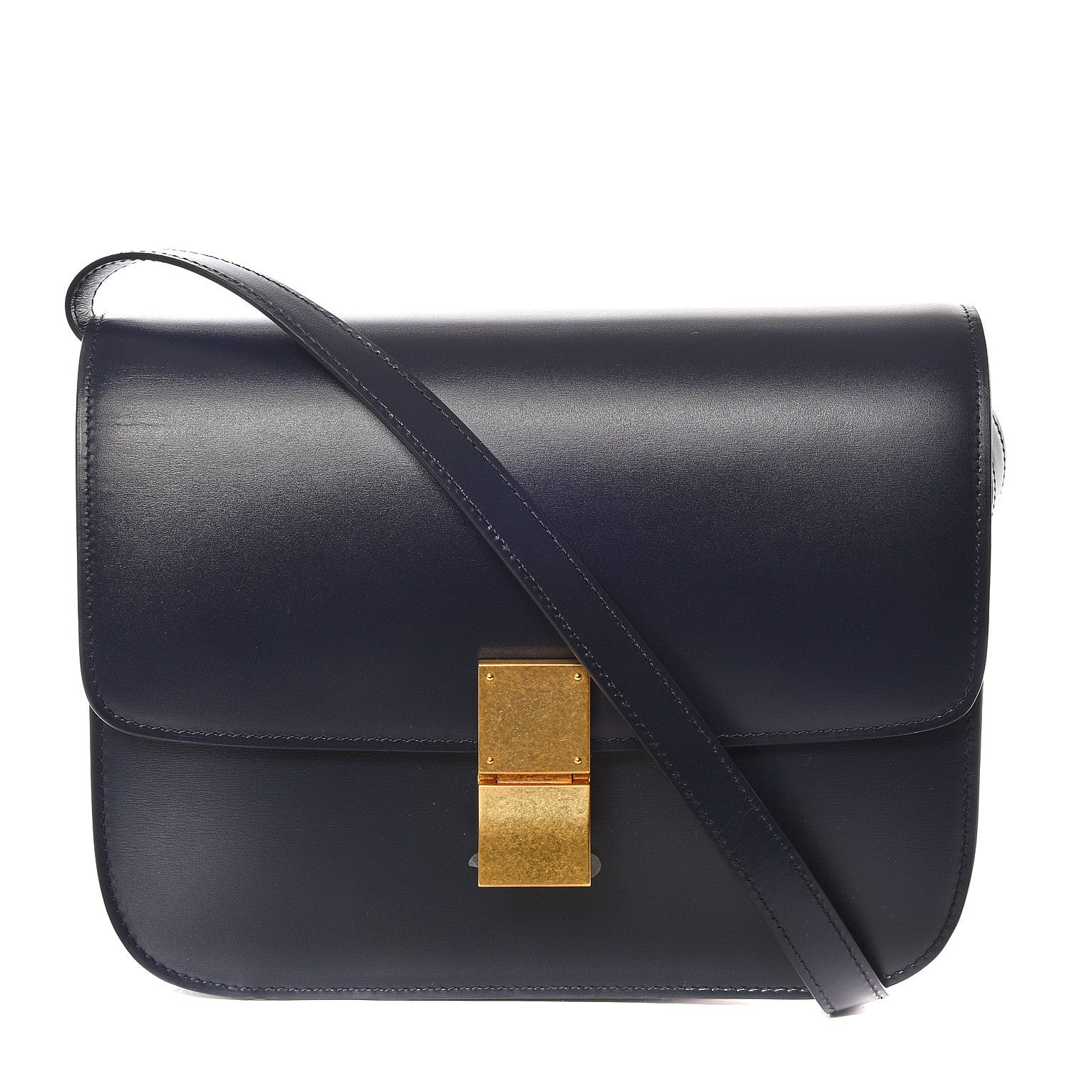 Celine Box Calfskin Medium Classic Box Flap Bag Navy 1 of 9