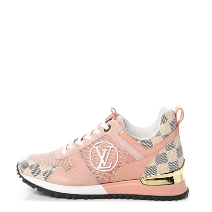 Louis Vuitton Suede Damier Azur Run Away Sneakers 36 Pink 1 of 8