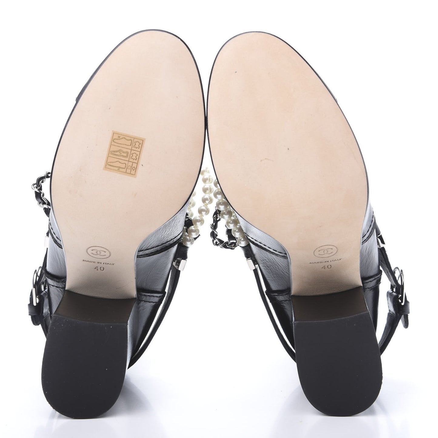 Calfskin Pearl Cap Toe Short Boots 40 Black