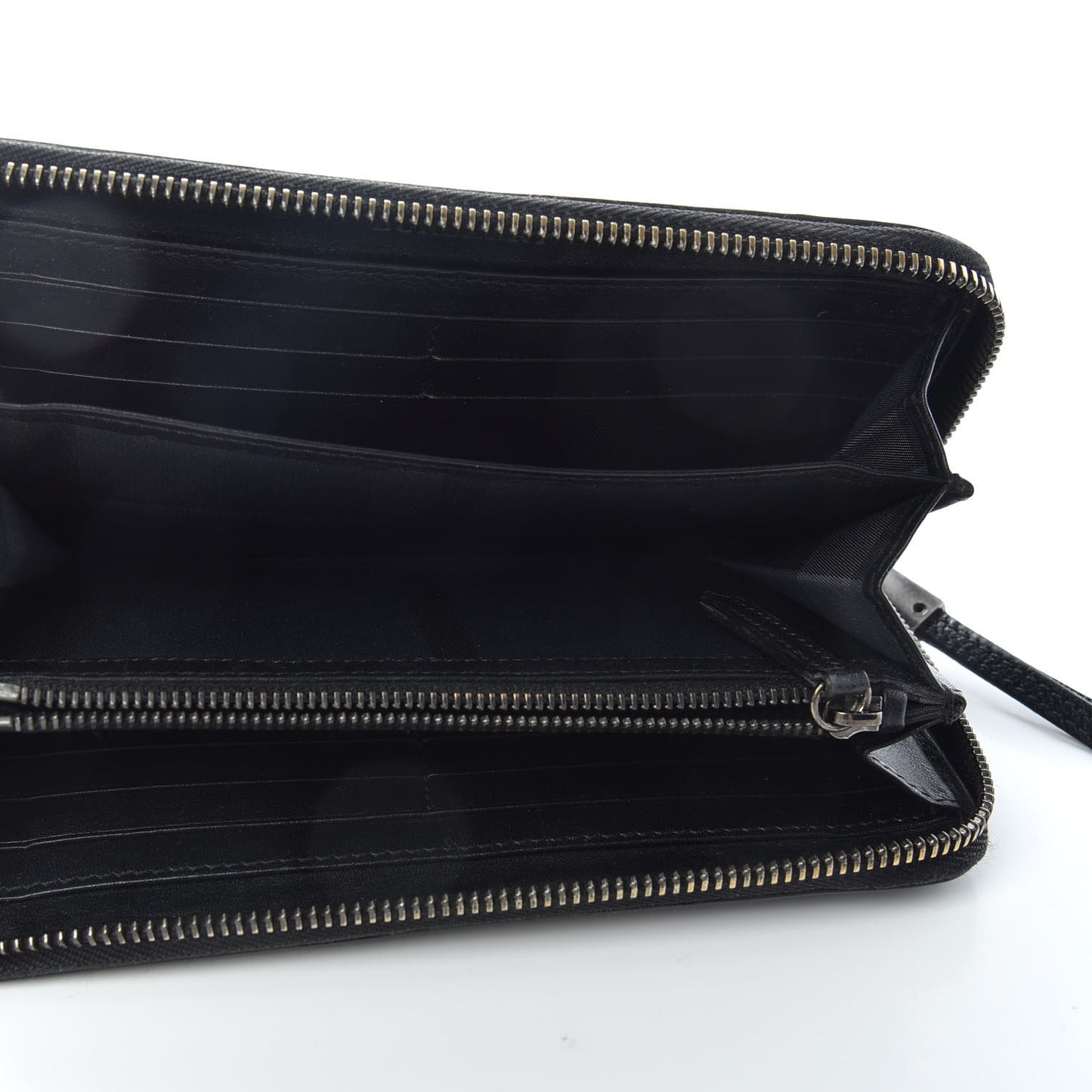 Calfskin Zip Around Wallet Black