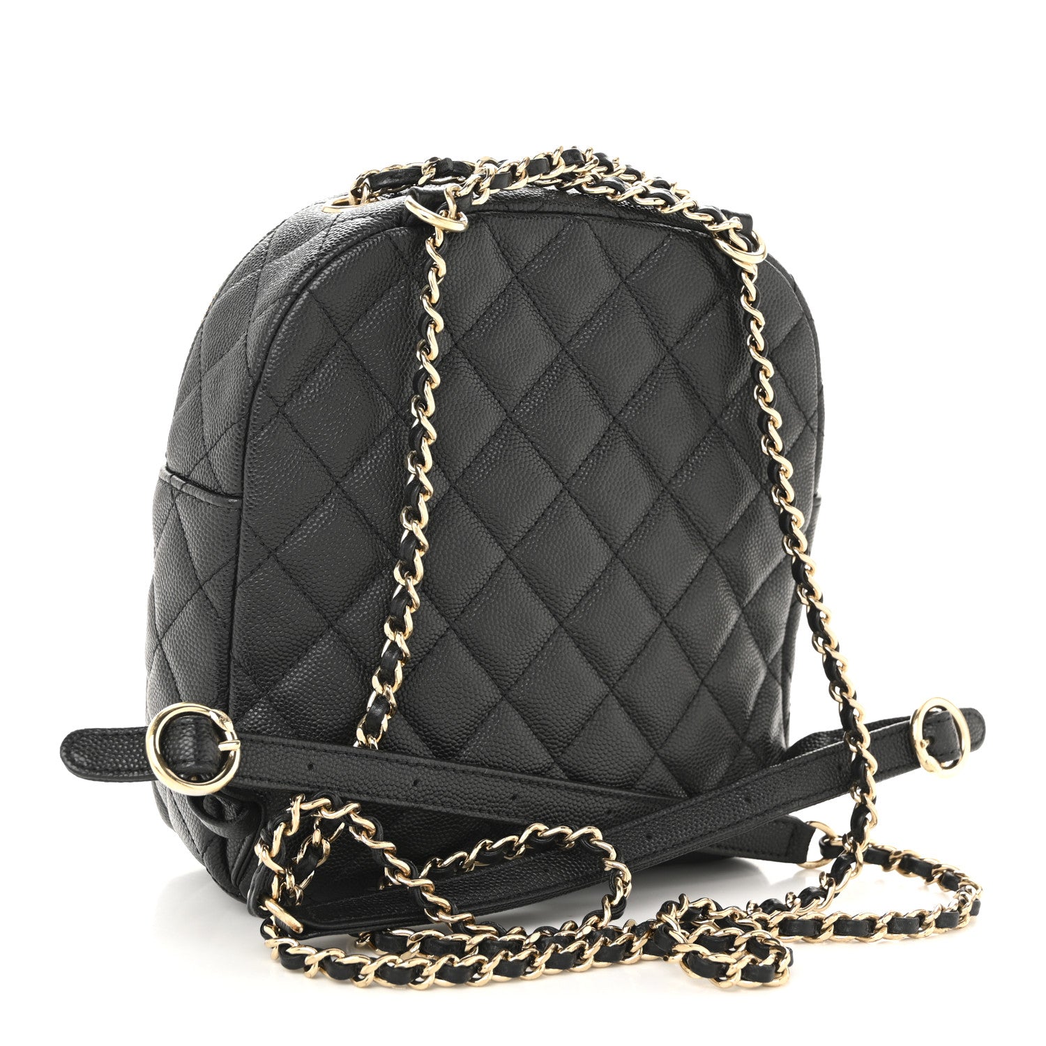 chanel cc day backpack quilted caviar mini Chanel Diamond-quilted Backpack