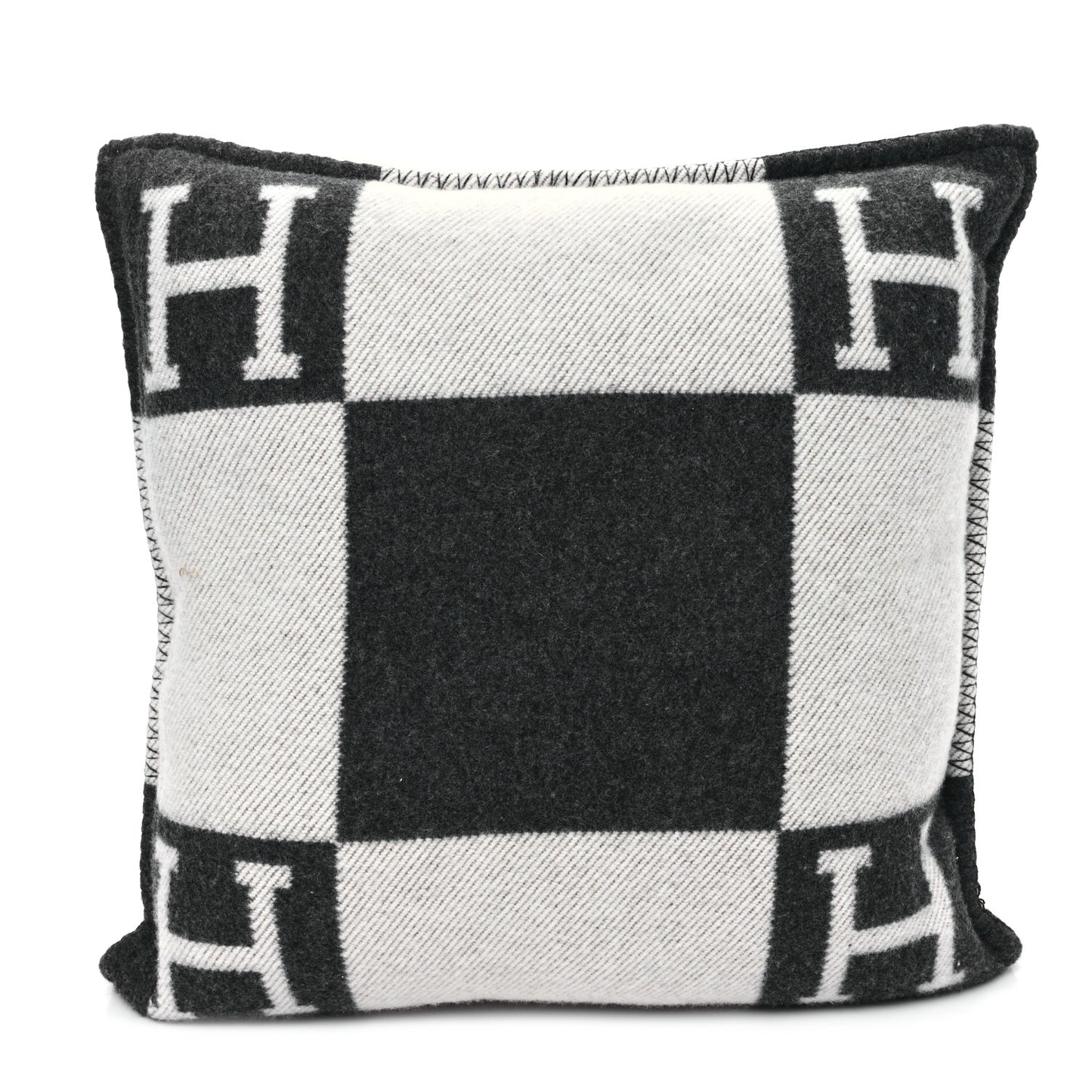 Wool Cashmere Avalon Pillow PM Ecru Gris Fonce