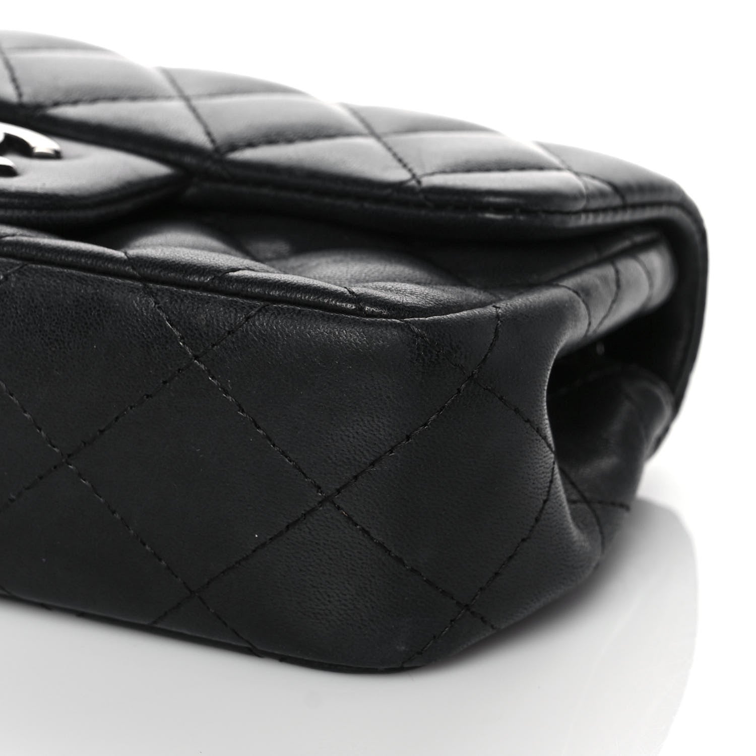 Chanel Lambskin Quilted Extra Mini Rectangular Flap Black 9 of 9