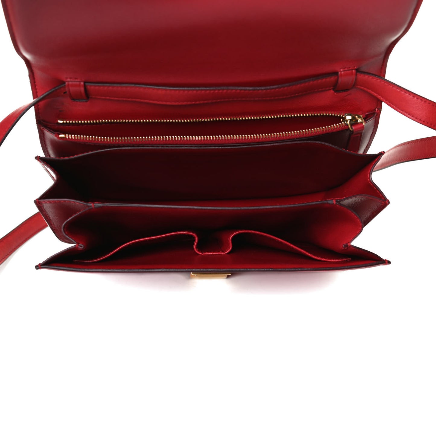 Box Calfskin Medium Classic Box Flap Bag Red