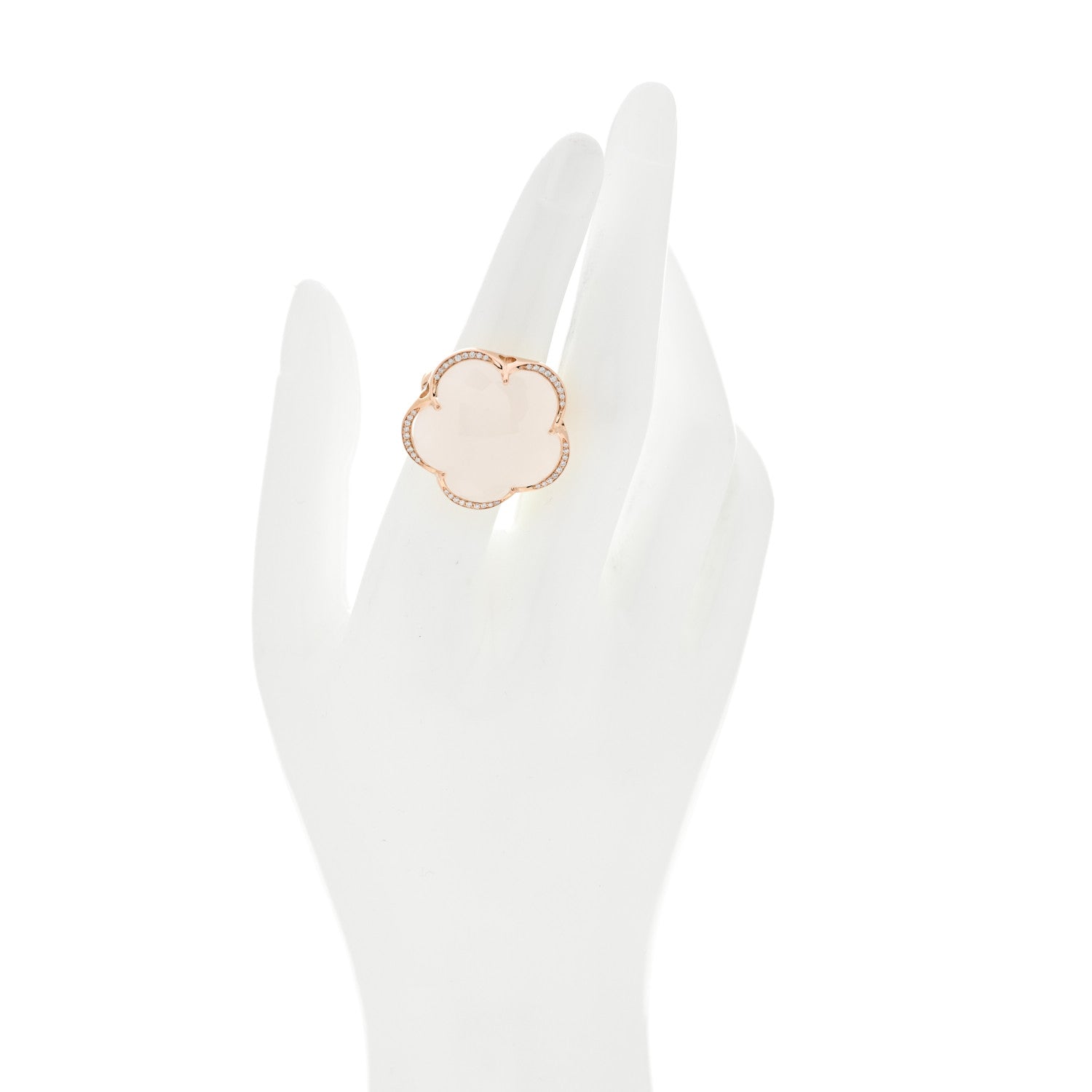 Pasquale Bruni 18K Rose Gold Diamond Milky Quartz 22mm Bon Ton Ring 53 6.5 2 of 7