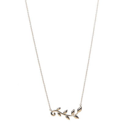 Tiffany 18K Yellow Gold Paloma Picasso Olive Leaf Vine Pendant Necklace 1 of 6