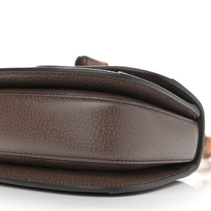 Gucci Monogram Jumbo GG Textured Dollar Calfskin Web Mini Bamboo 1947 Top Handle Bag Camel Ebony New Acero 10 of 11