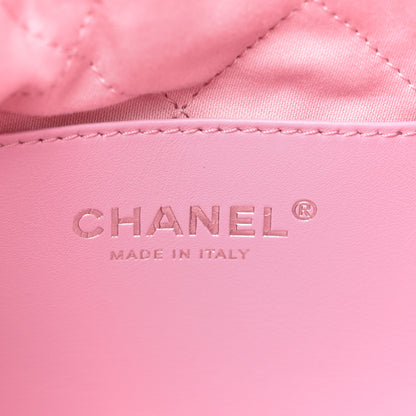 Chanel Metallic Lambskin Lacquered Monochrome Quilted Mini Chanel 22 Pink 6 of 12
