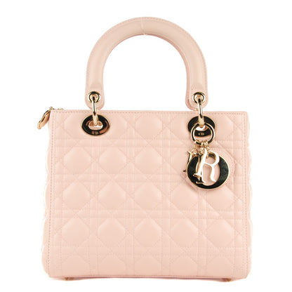 Christian Dior Lambskin Cannage Medium Lady Dior Rose Poudre 1 of 8