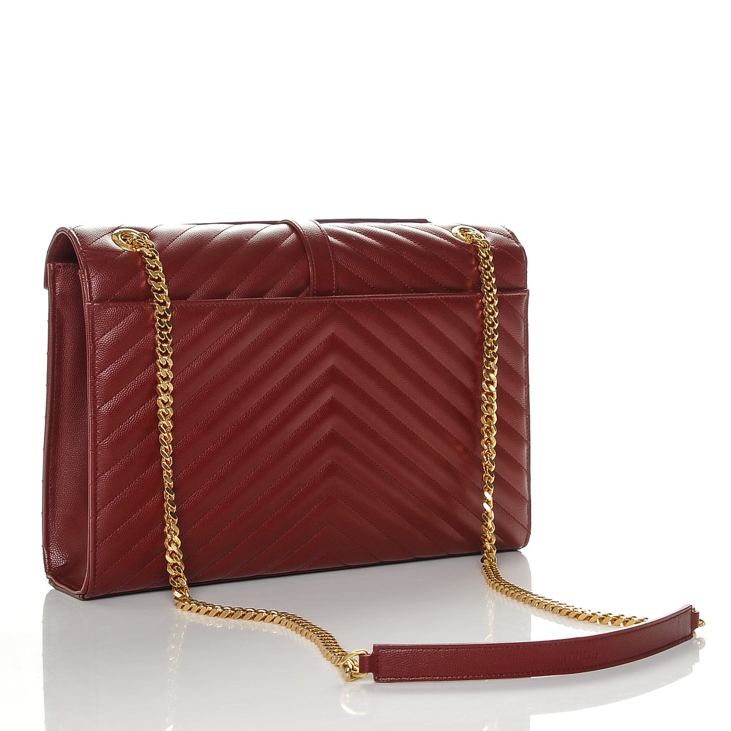 Grain De Poudre Matelasse Chevron Large Monogram Satchel Oxblood