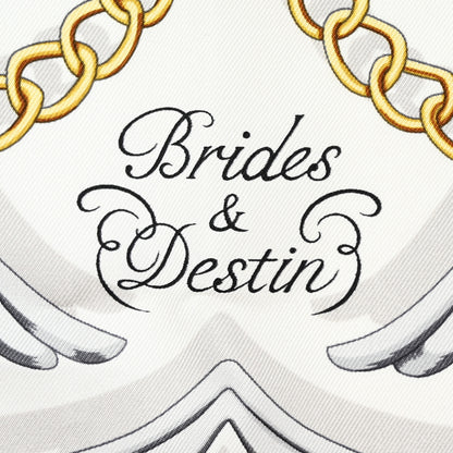 Hermes Silk Brides Et Destin Scarf 90 Orange Cuit Beige 3 of 4