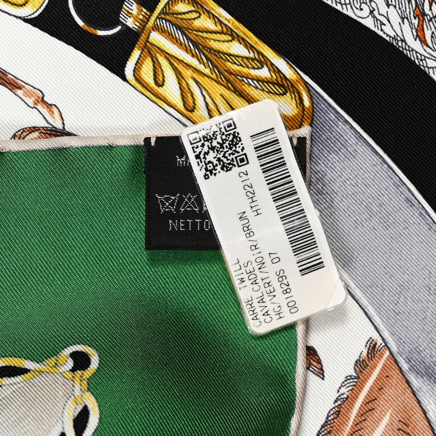 Silk Cavalcades Scarf 90 Vert Black Brun