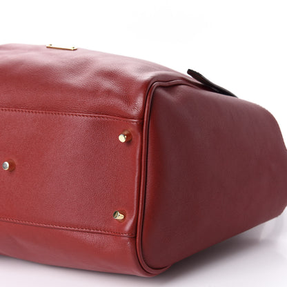 Burberry Calfskin Haymarket Check Small Canterbury Tote Red 7 of 11