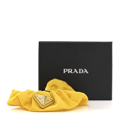 Prada Re-Nylon Metal Logo Scrunchie Giallo 4 of 4
